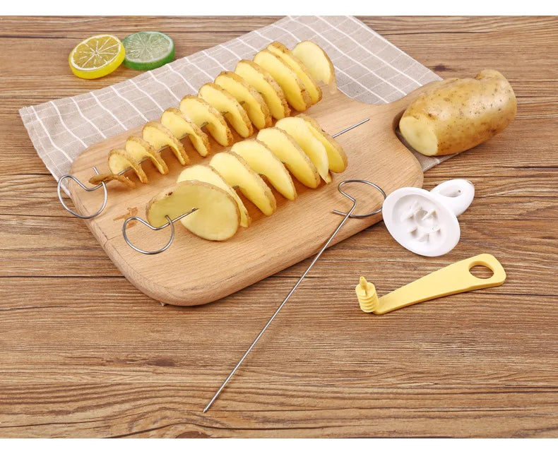 Potato Spiral Cutter & Cucumber Slicer | Vegetable Spiralizer & Kitchen Gadgets