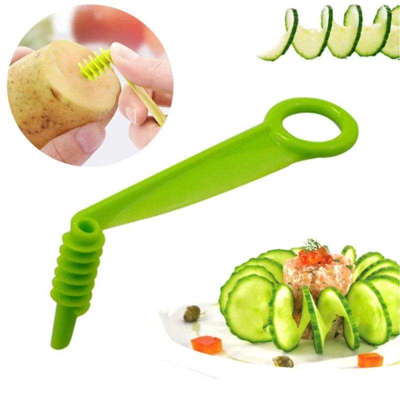 Potato Spiral Cutter & Cucumber Slicer | Vegetable Spiralizer & Kitchen Gadgets