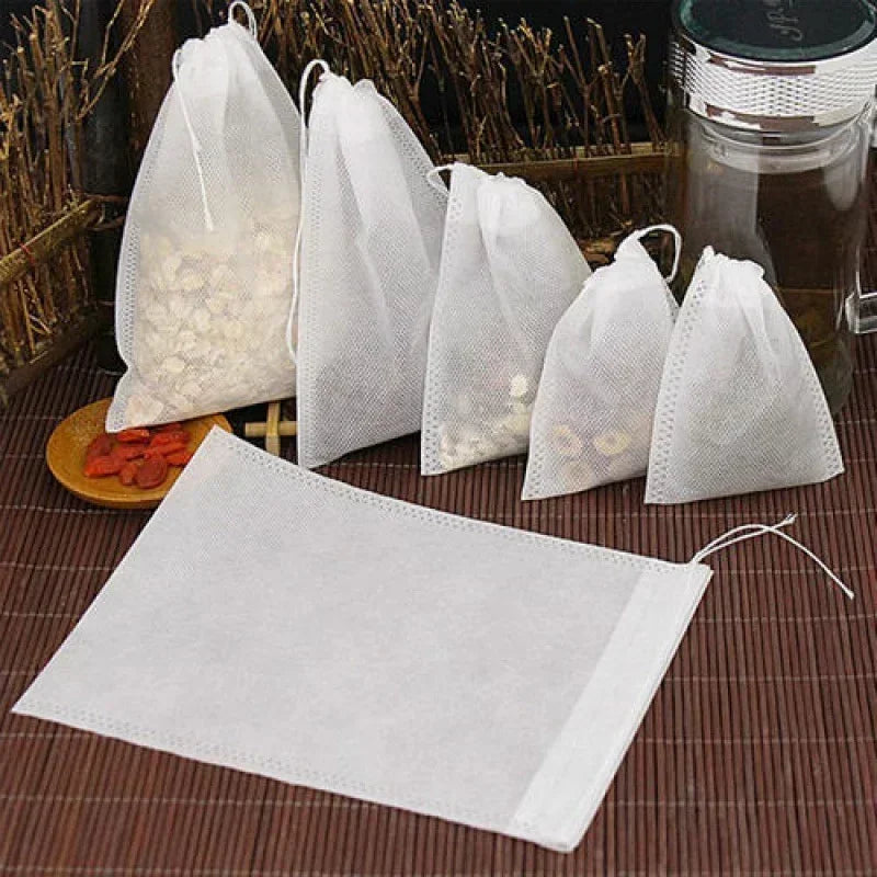 200/50PCS Disposable Tea Filter Bags with Drawstring Kitchen Filter Paper for Coffee Herb Loose Tea