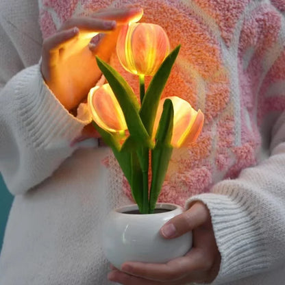 LED Tulip Lamp Night Simulation Flower Atmosphere Desk Light Room Table Decoration Lamp Gift for Girl friend