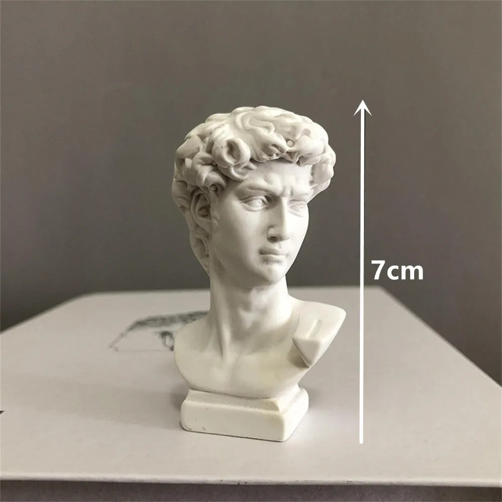 Resin David Statue Mini Head Art Decoration Norse Mythology Music Artist Figure Statue Sculpture Decoration