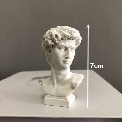 Resin David Statue Mini Head Art Decoration Norse Mythology Music Artist Figure Statue Sculpture Decoration