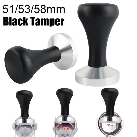 51mm/53mm/58mm Espresso Tamper  Black Wood Handle Distributor Coffee Tampers