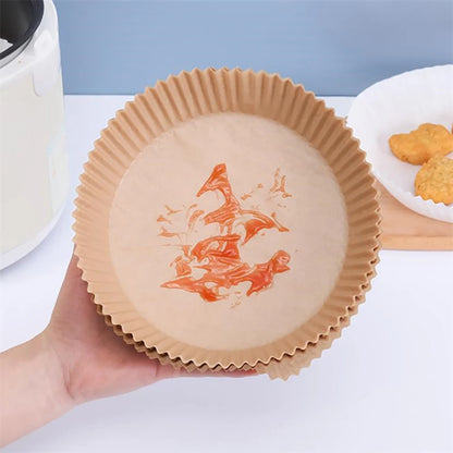 100/50Pcs Air Fryer Disposable Paper Nonstick Airfryer Baking Papers 16cm Round Air-Fryer Paper Liners Paper Kitchen Accessories