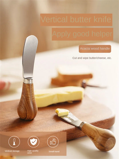 Wooden Handle Butter Cutter Knife | Cheese Slicer Knives | Toast Breakfast Utensil Jam Spreaders