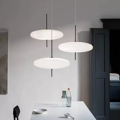 Black & White LED Pendant Lights | Minimalist Flying Saucer Design