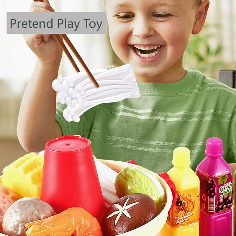 Kids Pretend Play Kitchen Toys Simulation Food Barbecue Cooking Toys Children Educational Play House Interactive Toys For Girl