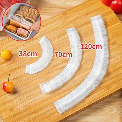 38/50/70/100/120cm Disposable Food Cover Saran Wrap Elastic Platic Bags Plus Fresh-keeping Cover Kitchen Storage Organization