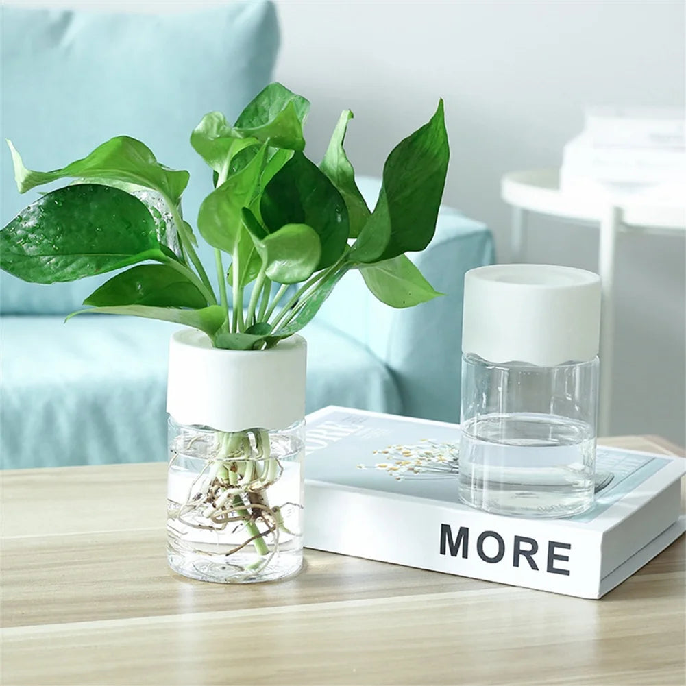 Mini Hydroponic Flower Pot Home Vase Decor Transparent Imitation Glass Soilless Plant Pots Green Plants Pot For Home Decoration