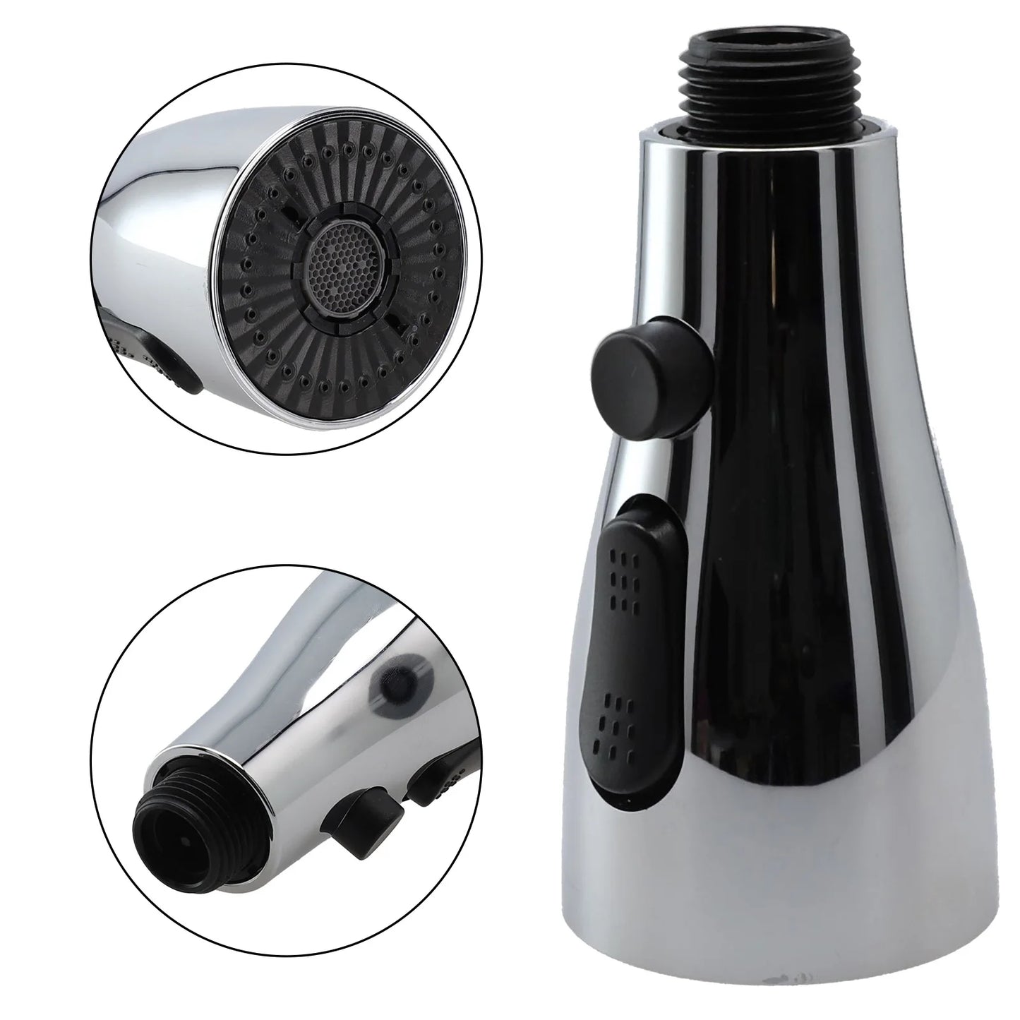 Kitchen Pull Out Faucet Sprayer Nozzle 3 Modes ABS Water Saving Bathroom Basin Sink Shower Spray Head For 1/2" Connection