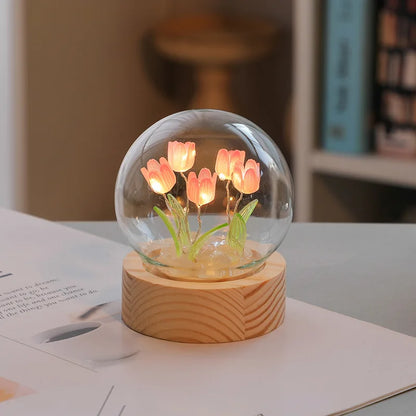 Handmade Mini Tulip Night Light - Cute Home Decoration