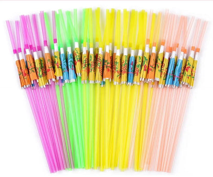 100 Umbrella Parasol Drinking Straws, Hawaiian Beach Cocktail Luau Party Decorations Supplies