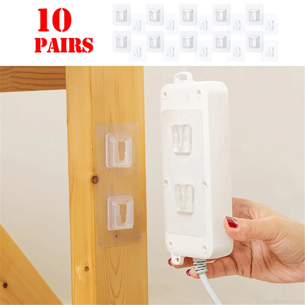 10/5/1 Pairs Double-Sided Adhesive Wall Hooks Hanger Strong Hooks Suction Cup Sucker Wall Storage Holder For Kitchen Bathroom