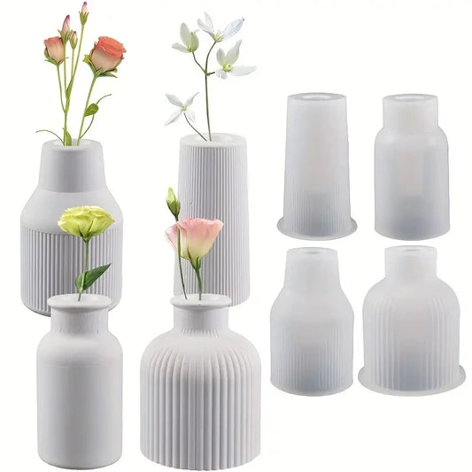 Vase Pen Holder Silicone Resin Mold Bottle Shaped Box Jar Epoxy Silicone Casting Molds For Dried Flower Vase Ornament Storage