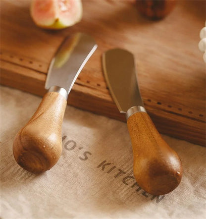 Wooden Handle Butter Cutter Knife | Cheese Slicer Knives | Toast Breakfast Utensil Jam Spreaders