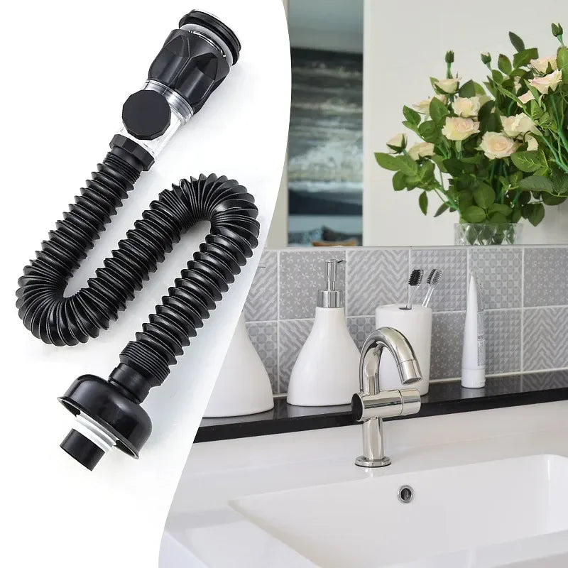 Flip-Top Kitchen Sink Drain Retractable Deodorizing Filter Flexible Downspout Bathroom Sink Anti Clogging Kitchen Accessories