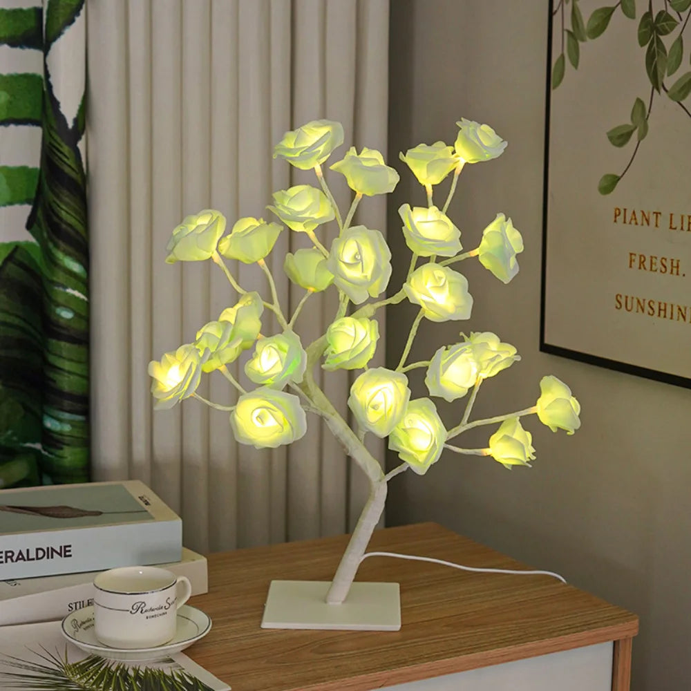 LED Rose Lamp Tree Rose Light Table Top Decorations for Wedding Mother's Day Valentine’s Day Decorations, Gift for Girls Mom