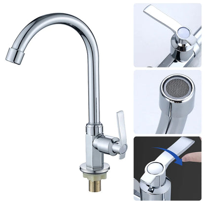 Upgrade Your Kitchen: Single Handle Swivel Kitchen Faucet - Zinc Alloy Construction for Durability