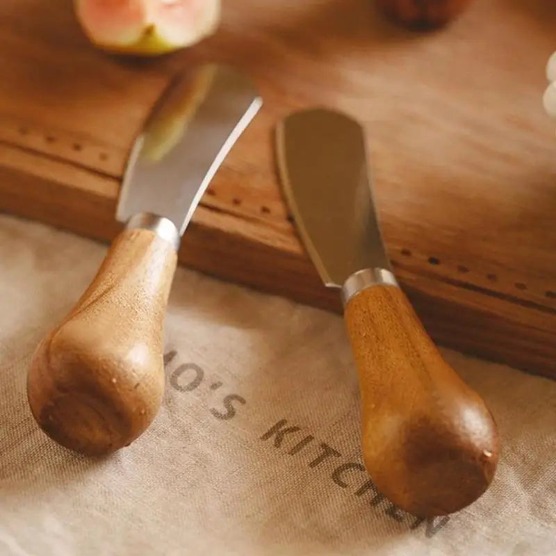 Wooden Handle Butter Cutter Knife | Cheese Slicer Knives | Toast Breakfast Utensil Jam Spreaders