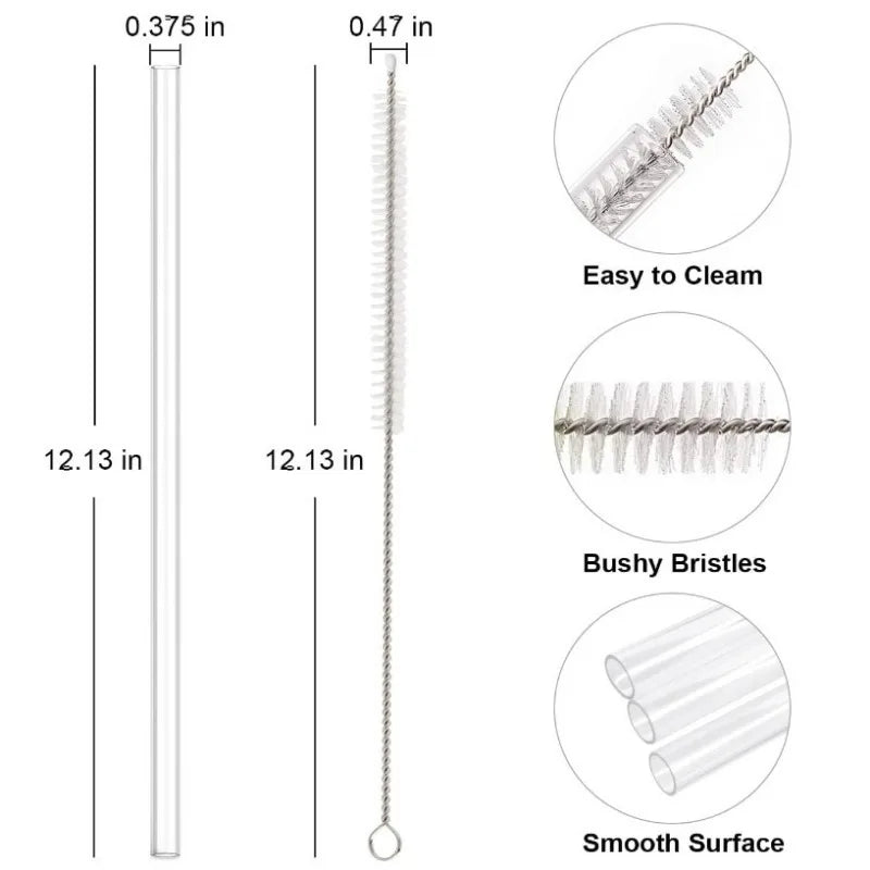 6 pack Reusable Plastic Straws with Cleaning Brush, Replacement Straws for Stanley 40oz