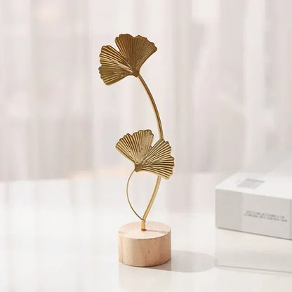 Nordic Style Iron Art Ginkgo Leaf Decoration for Home Living Room