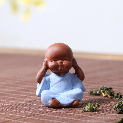 Ceramic Small Buddha Statue Ornaments Monk Figurine Home Crafts Decor Succulents Flower Pot Monk Sculptures Tea Ceremony