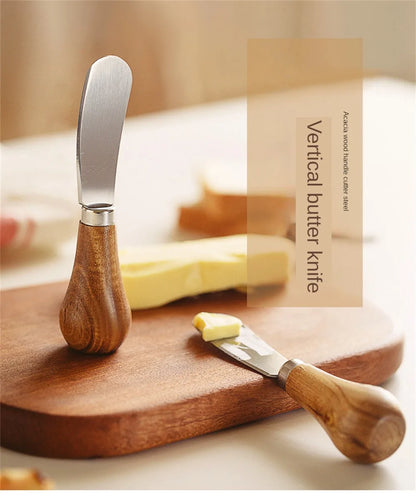 Wooden Handle Butter Cutter Knife | Cheese Slicer Knives | Toast Breakfast Utensil Jam Spreaders