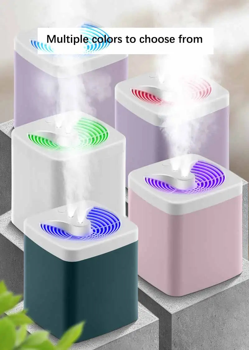 3000ML USB Air Humidifier Double Spray Port Essential Oil Aromatherapy Diffuser Cool Mist Maker Fogger for Home Lamp Office