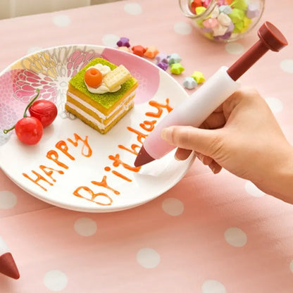 Baking Tools Food Grade Silicone Chocolate Squeeze Sauce Writing Decorating Pen Cake Writing Pen G Milking Pen