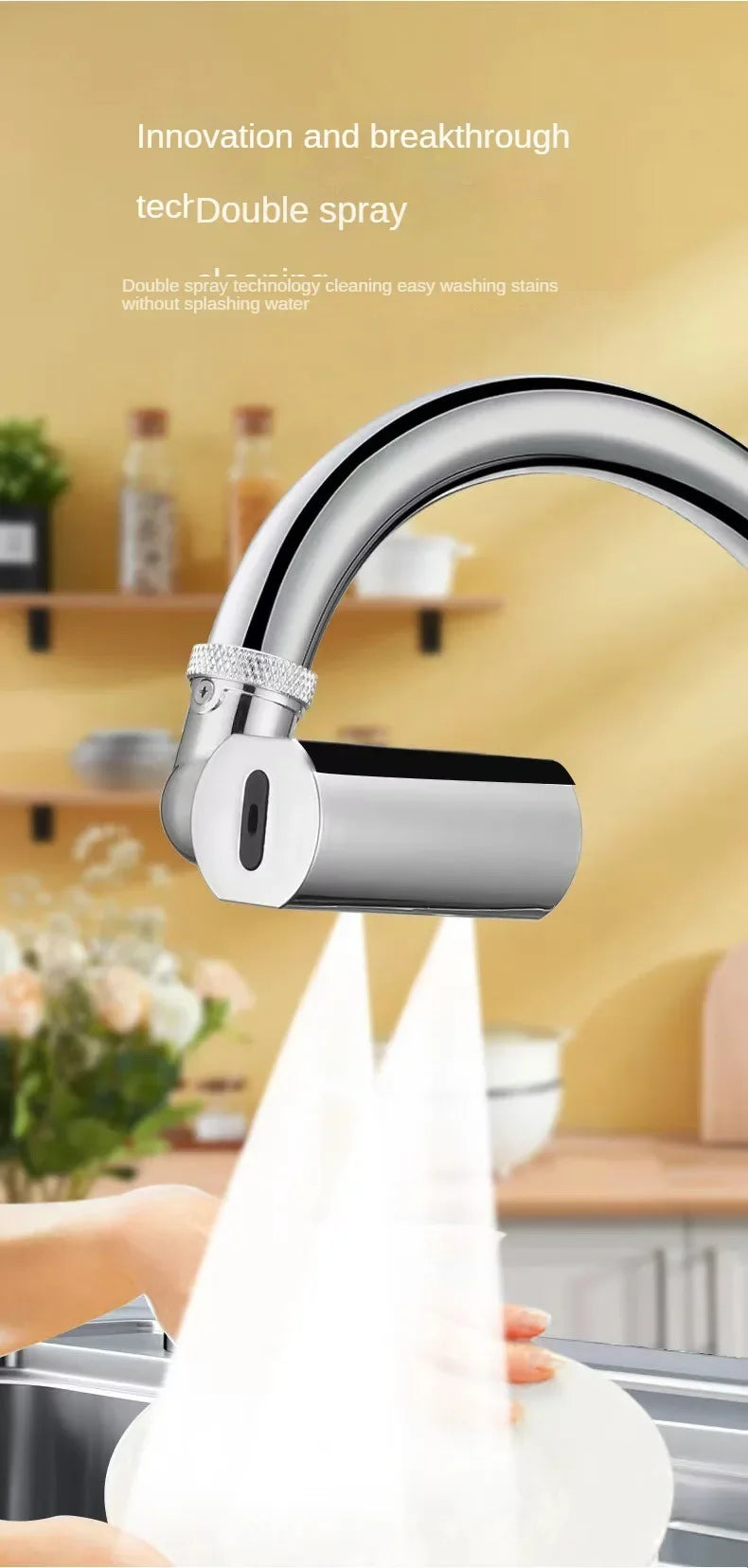 Revolutionize Your Kitchen with the 4-Speed Rotating Vegetable Washing Shower Faucet