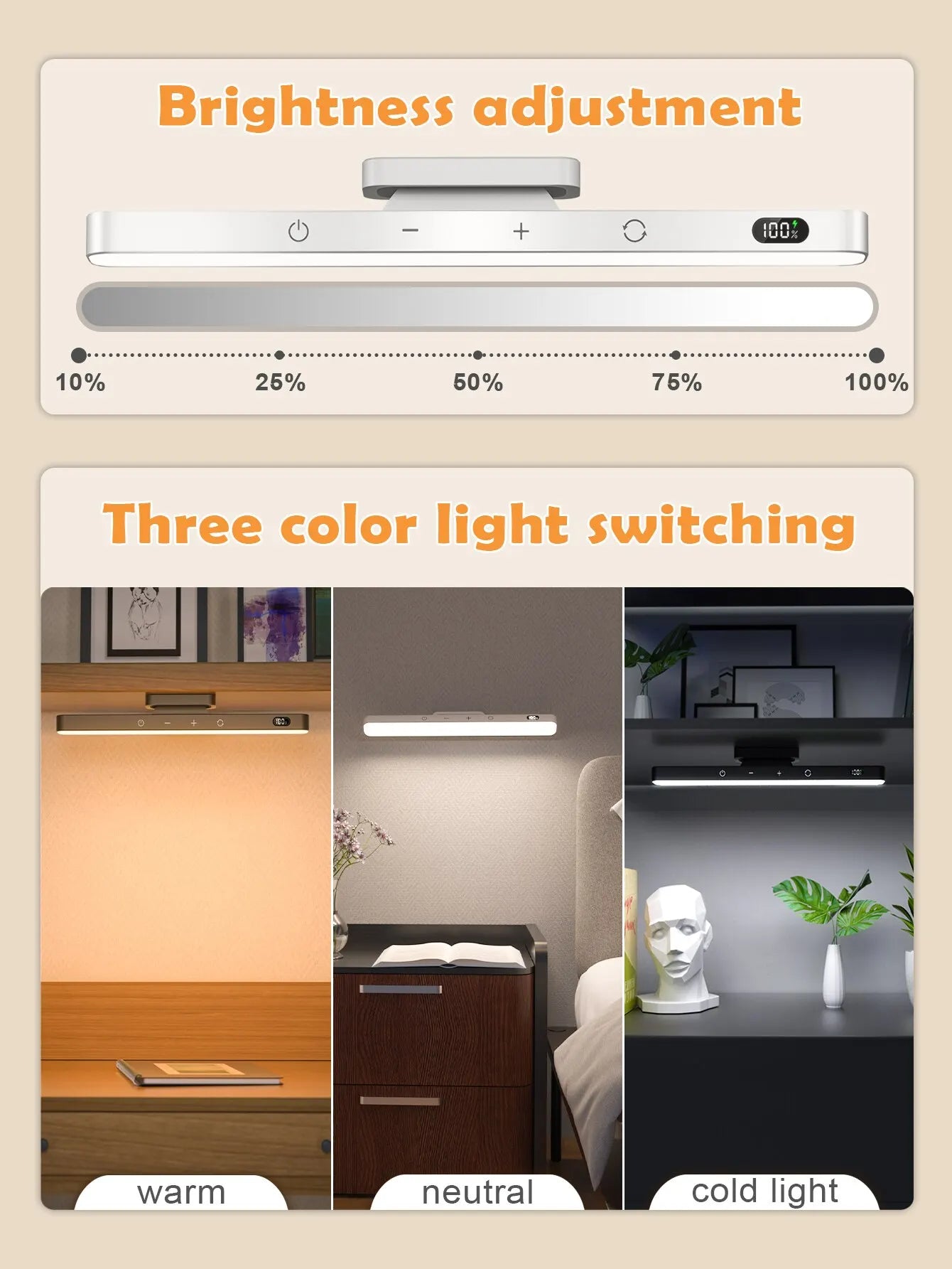 LED Touch Light Desk Lamp: Modern Style, Magnetic Design, Rechargeable Night Light