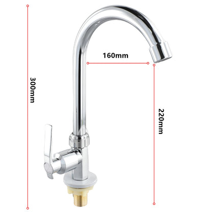 Upgrade Your Kitchen: Single Handle Swivel Kitchen Faucet - Zinc Alloy Construction for Durability