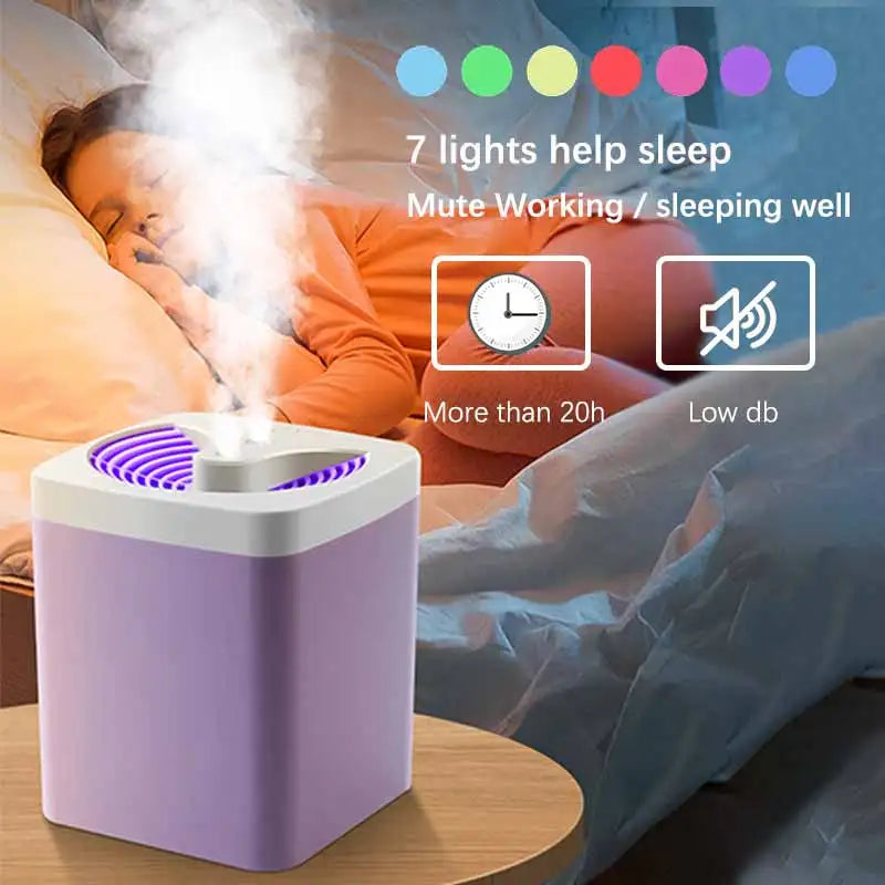 3000ML USB Air Humidifier Double Spray Port Essential Oil Aromatherapy Diffuser Cool Mist Maker Fogger for Home Lamp Office