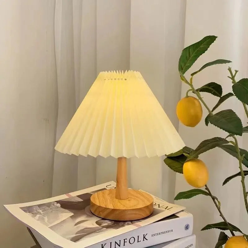 Nordic Pleated Table Lamp 1 DIY Foldable 5V USB 220V Art Atmosphere Bedroom Bedside Night Light Home Decorate