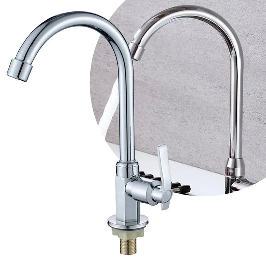 Upgrade Your Kitchen: Single Handle Swivel Kitchen Faucet - Zinc Alloy Construction for Durability