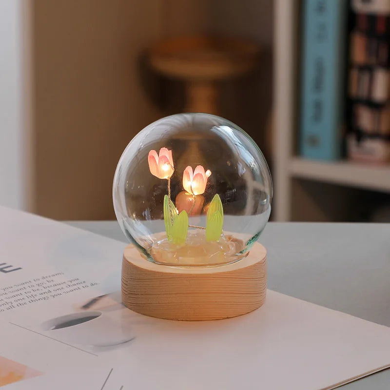 Handmade Mini Tulip Night Light - Cute Home Decoration