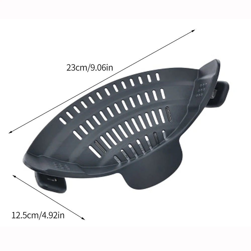 Silicone Kitchen Strainer Clip On Pots and Pans Drain Rack Pasta Noodle Vegetable Fruit Strainer Colander Kitchen Gadgets