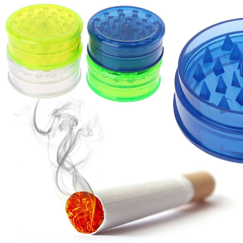 3 Layer Accessories Round Shape Plastic Herb Grinder Tobacco Spice Crusher