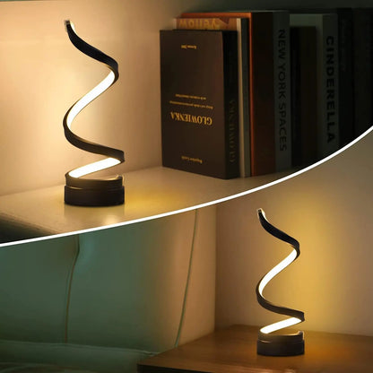 Modern Spiral LED Table Lamp for Living Room and Bedroom