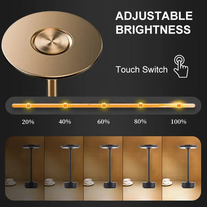 Metal LED Touch Table Lamp Portable Cordless Bedside Light Claeted Rechargeable Nordic Led Lamp Coffee Table Decoration
