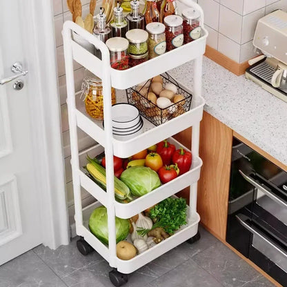 Kitchen Organizers And Storage Rack Household Cart With Wheels Multifunctional Home Accessories Mobile Rack Trolley Bookshelf