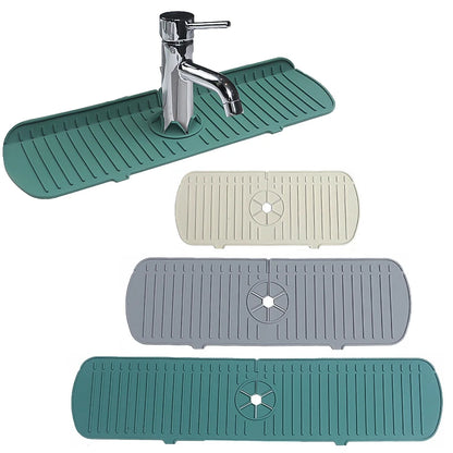 Silicone Kitchen Faucet Splash Pad | Sink Faucet Splash Guard Mat & Drain Rack Protector